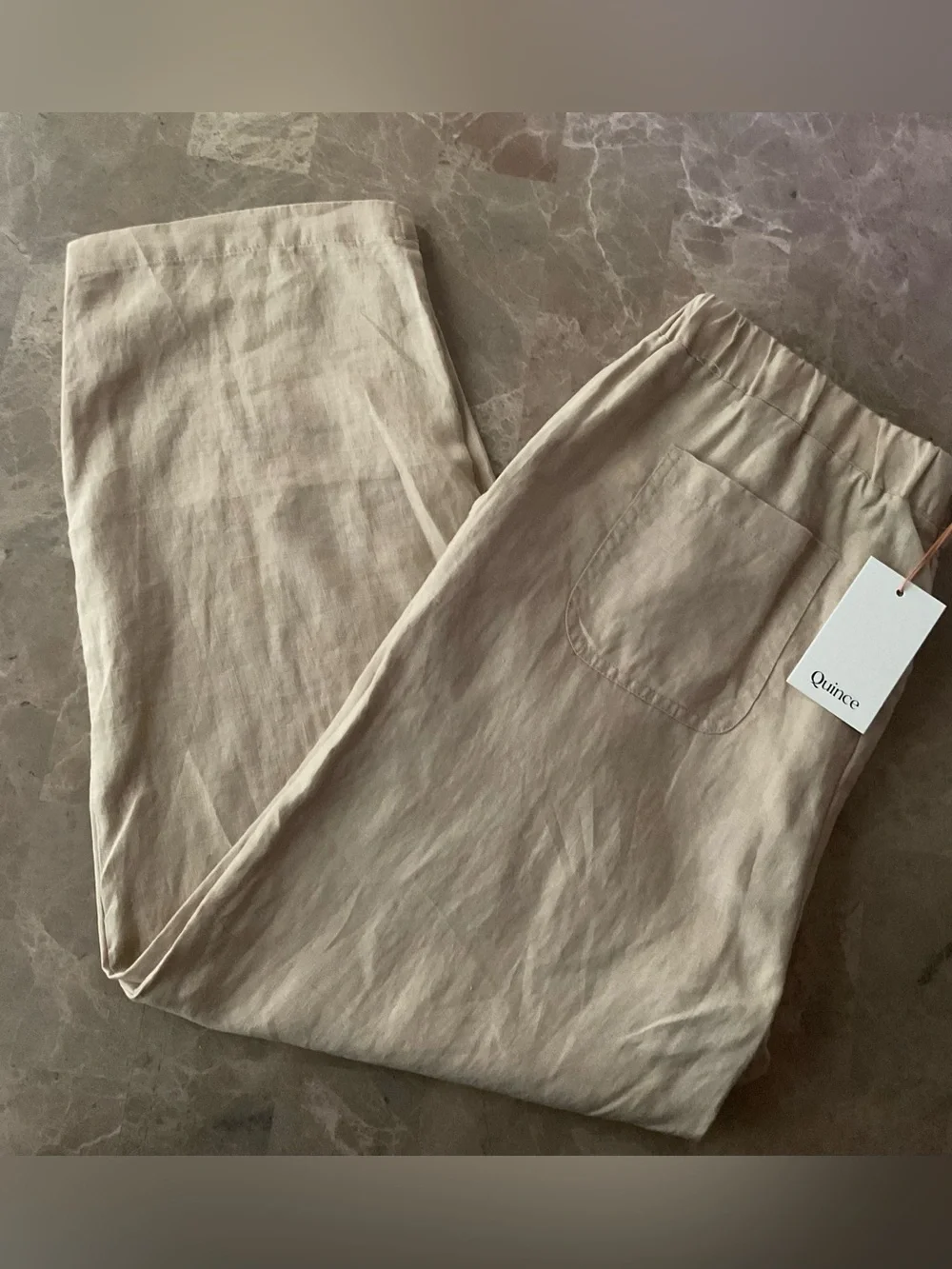 Quince Women's 100% European Linen Tapered Ankle Pants Driftwood M NWT coastal